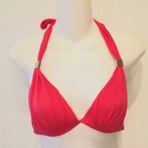 Victoria's Secret Halter Red Bikini Top‎ Comfortable Bra Lightweight Women Sz M